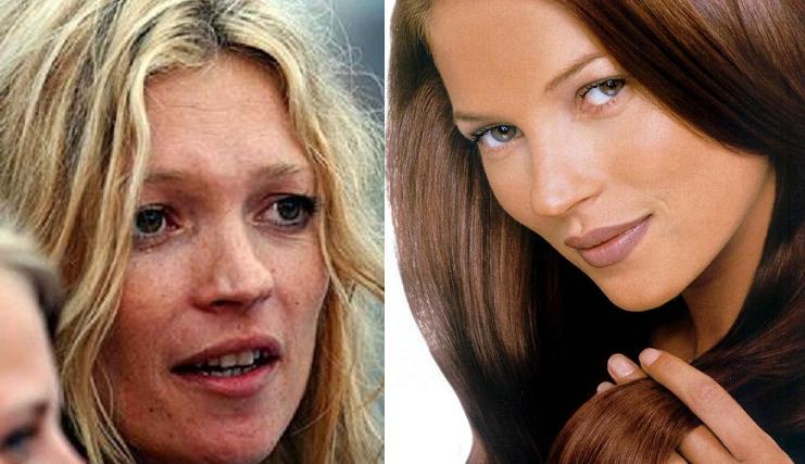 stars with makeup. Stars without make-up on
